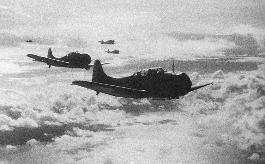 Yorktown SBDs during the Tulagi Raid