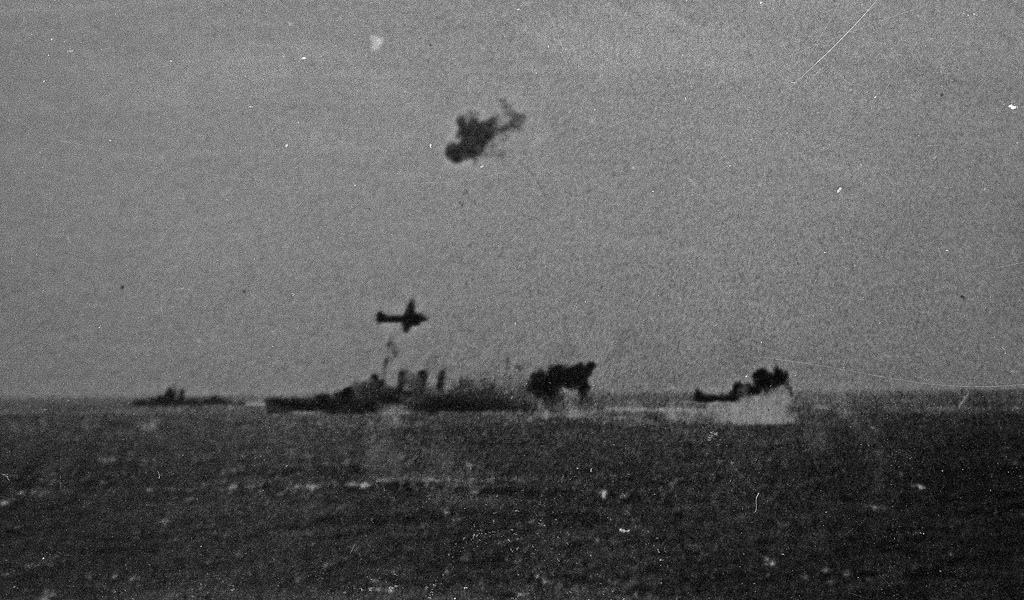 HMAS Australia under attack by Japanese G4M torpedo bombers